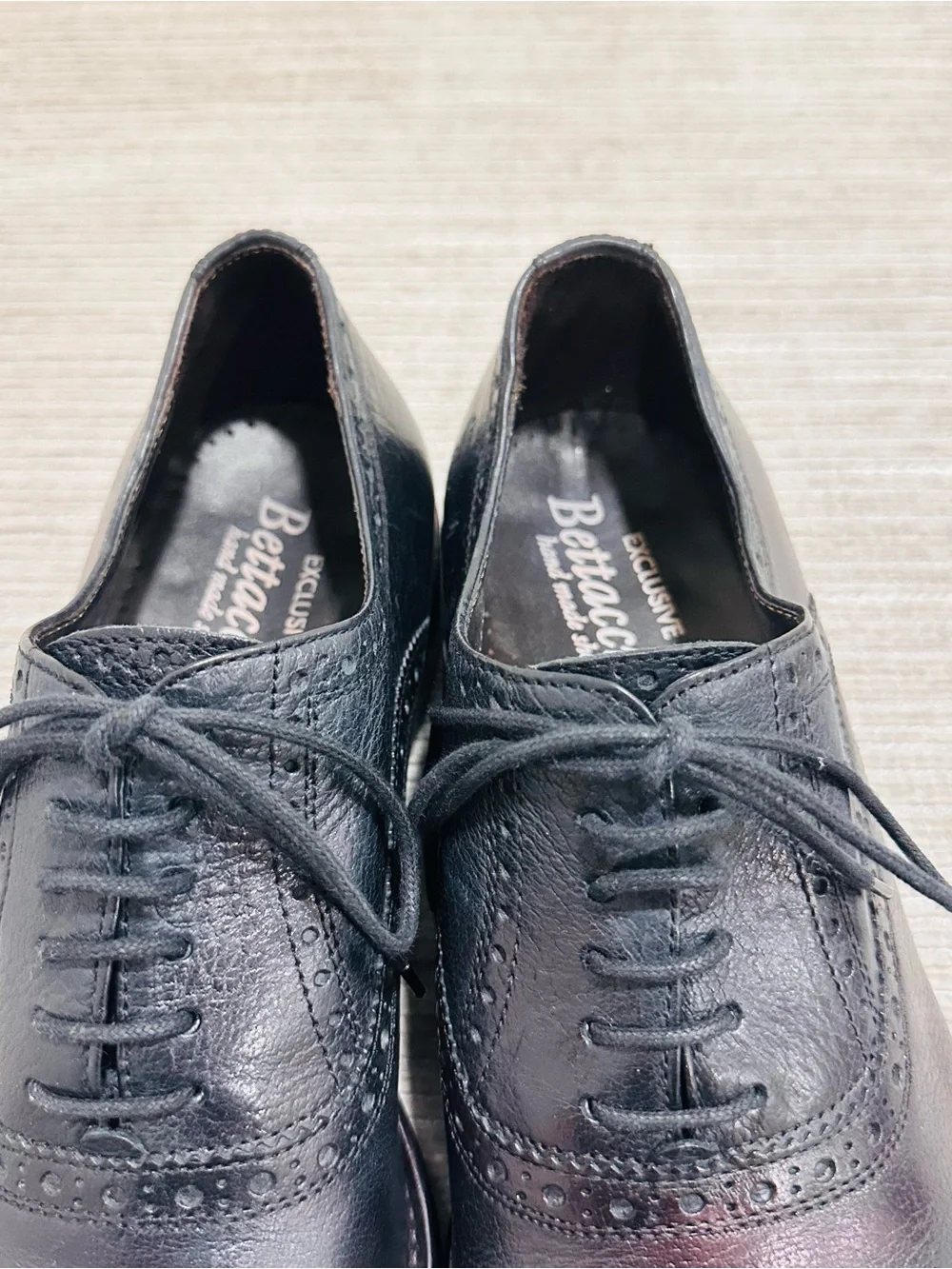 Bettaccini Exclusive Hand Made Shoes Oxford Brogue Men's 8 US / 41‎ EU Italy